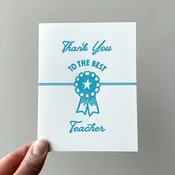 Best Teacher Letterpress Card — The Happy Envelope