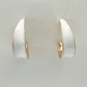 Adalee - Enamel Hoop Earrings (White)
