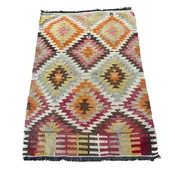 2'7"x3'9" Handmade Wool Kilim Rug – Multicolor Turkish Small Area Rug