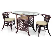 Borneo Dining Room Set of 3 pieces, Dark Brown color