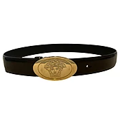 GIANNI VERSACE/Accessories/Leather/BLK/PLAIN BLK GLD OVAL BUCKLE