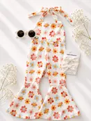 Andi Pleated Bell Bottom Jumpsuit - Retro Blooms