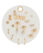 10 Pair Earrings in Bow/Heart
