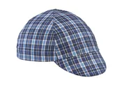 Blue/Black 4-Panel Plaid Cycling Cap