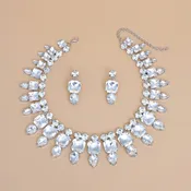 Collar Clear Silver Red Carpet Ready Crystal Set