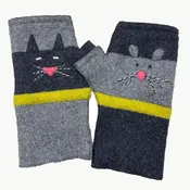 Cat & Mouse Fingerless Gloves
