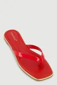 Metallic Trim Thong Sandals