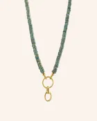 18" "Design Your Own" Green Sapphire Charm Necklace, 1 Charm Station