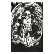 11x17 Ink Drawing: Deadpool Raiding the Lost Ark – Comic Art — On the Square Comics & Studio