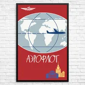 Aeroflot Russain Airline Travel Poster