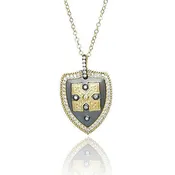 16" Shield Pendant Necklace