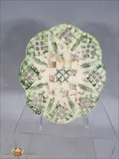 An Antique English Creamware Tortoise Shell Glazed Moulded Plate, c1770-80