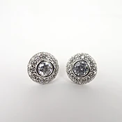 1.40 ct tw 14K pave diamond earrings,