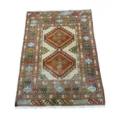 2'1" x 3' Handmade Turkish Wool Rug - Vintage Tribal Area Rug | Boho Small Carpet