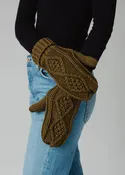 Muted Olive Cable Knit Mittens