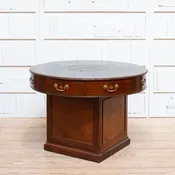 18th C. George III Rent Table with Leather Top