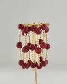 5 Row Marble Bracelet - Burgundy