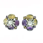 Amethyst and Citrine Flower Clips (EC1F-99)