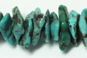 Chinese Turquoise Flat Chips, 11mm average size, 16″