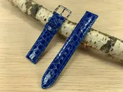 Blue Hadley Roma Genuine Shiny Alligator USA Made Strap 16mm X 16mm