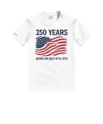 250 Years America - White Short Sleeve Crewneck T-Shirt