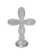 7.25" TALL FACETED CRYSTAL CROSS