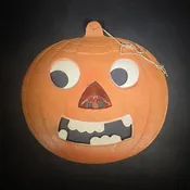 Lot 004 - Antique Embossed Paper Jack-O-Lantern Die Cut, Marked Germany, 13-1/2" H