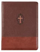 Brown Two-Tone Cross Portfolio Folder