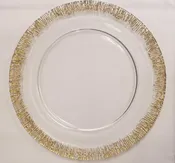 Clear Glass Charger w/ Gold Rim