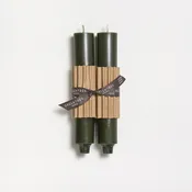 9" Column Taper Candles, Antique (Dark Green)