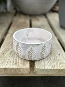Concrete Gold Leaf Bowl Planter 6″