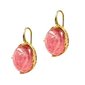 18K Yellow Gold Crownwork® Claw Set Pink Tourmaline Earrings
