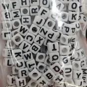 Acrylic Alpha Bead Cube 6mm