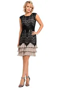 Black Frank Lyman Lace and Chiffon Cocktail Dress | Women's