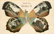 Belvidere Illinois - IL - Butterfly Girl - Multi View Postcard -1908