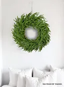 22" Rustic Pine Needle Wreath with Twig Base