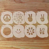 60’s Hippie Face Painting Stencil Set