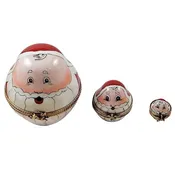 3 Old World Nesting Santas Limoges Box