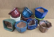 Glazed Mame Bonsai Pots
