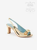 Gold Solid Frances Valentine Reese Slingbacks | Women's Shoes | J.McLaughlin
