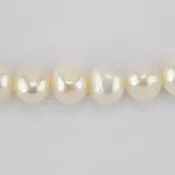 Large 1.7mm Hole 10mm Freshwater Pearls: White BHP 200