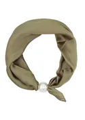 Accented Pearl Scarf Choker - Olive