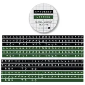 Embossed Letters Kiss Cut PET Tape - Black and Green