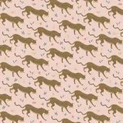 Camont by Rifle Paper Co : Jaguar in Blush Metallic : Cotton and Steel