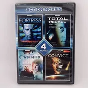 4 Movie Pack: Action Movies: Fortress / Total Recall 2070: Machine Dreams / Cypher / Convict 762, , DVD, Used