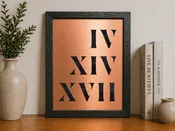 Copper-Toned Roman Numerals