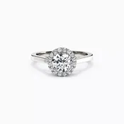 Halo Pierced Gallery Engagement Ring in Platinum | Bixlers®
