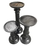 Candle Holder C, 3pc Set, Black or White