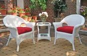 3 Piece Veranda Chat Resin Wicker  Set with Square Table