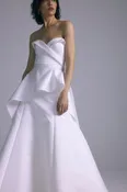 A856TS - Peplum Overskirt - Silk-White
